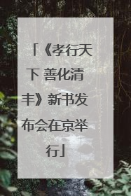 《孝行天下 善化清丰》新书发布会在京举行