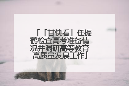 「甘快看」任振鹤检查高考准备情况并调研高等教育高质量发展工作