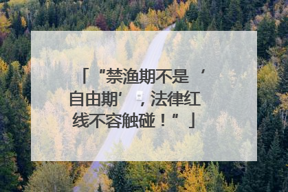 “禁渔期不是‘自由期’，法律红线不容触碰！”
