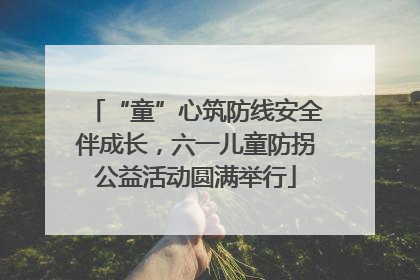 “童”心筑防线安全伴成长，六一儿童防拐公益活动圆满举行