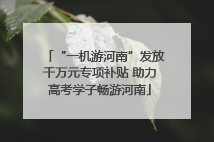 “一机游河南”发放千万元专项补贴 助力高考学子畅游河南