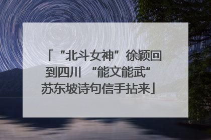 “北斗女神”徐颖回到四川 “能文能武”苏东坡诗句信手拈来