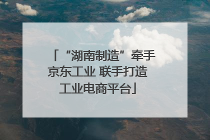 “湖南制造”牵手京东工业 联手打造工业电商平台