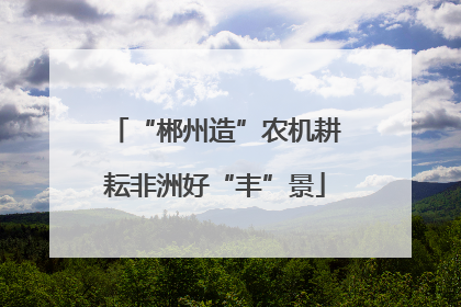“郴州造”农机耕耘非洲好“丰”景