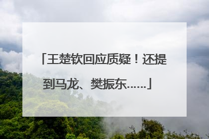王楚钦回应质疑！还提到马龙、樊振东……