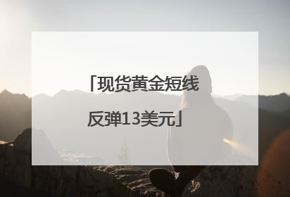 现货黄金短线反弹13美元