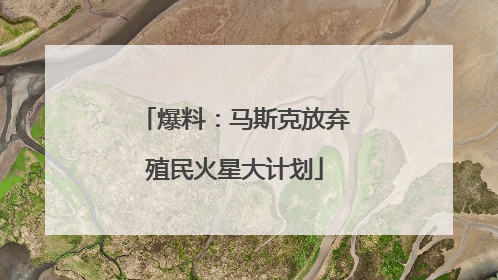 爆料：马斯克放弃殖民火星大计划