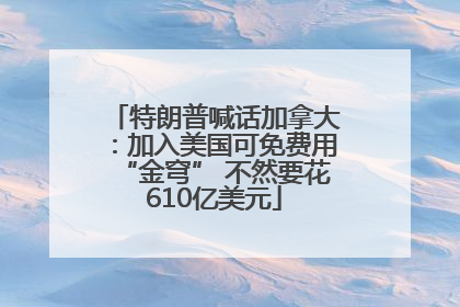 特朗普喊话加拿大：加入美国可免费用“金穹” 不然要花610亿美元
