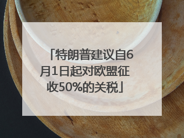 特朗普建议自6月1日起对欧盟征收50%的关税