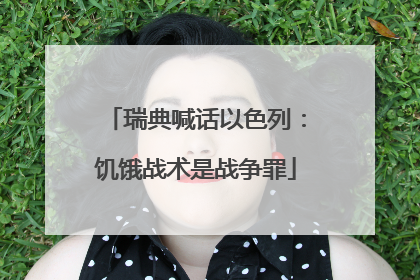 瑞典喊话以色列：饥饿战术是战争罪
