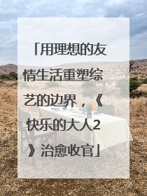 用理想的友情生活重塑综艺的边界，《快乐的大人2》治愈收官
