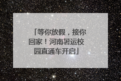 等你放假，接你回家！河南暑运校园直通车开启