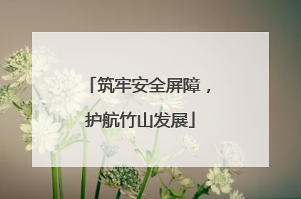 筑牢安全屏障，护航竹山发展
