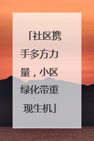 社区携手多方力量，小区绿化带重现生机