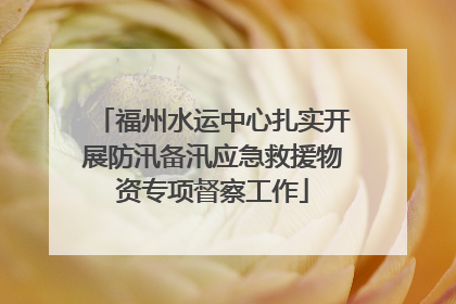 福州水运中心扎实开展防汛备汛应急救援物资专项督察工作