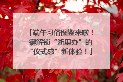 端午习俗图鉴来啦！一键解锁“浙里办”的“仪式感”新体验！