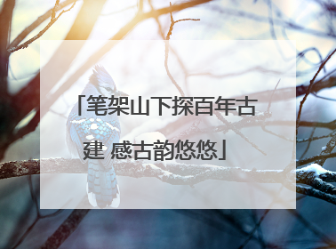 笔架山下探百年古建 感古韵悠悠