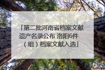 第二批河南省档案文献遗产名录公布 洛阳6件（组）档案文献入选