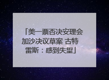 美一票否决安理会加沙决议草案 古特雷斯：感到失望