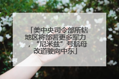 美中央司令部所辖地区将部署更多军力，“尼米兹”号航母改道驶向中东