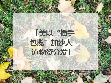 美以“插手包揽”加沙人道物资分发