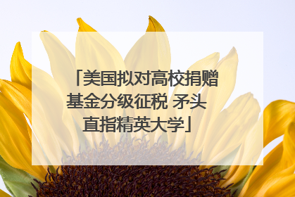 美国拟对高校捐赠基金分级征税 矛头直指精英大学