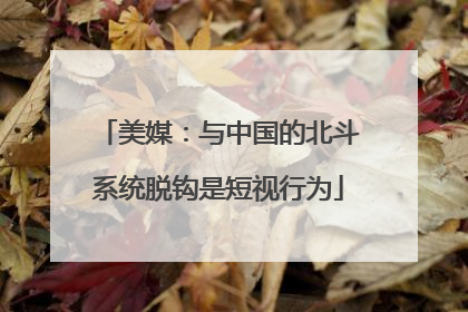 美媒：与中国的北斗系统脱钩是短视行为