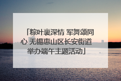 粽叶裹深情 军舞颂同心 无锡惠山区长安街道举办端午主题活动