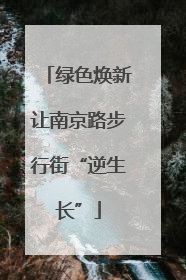 绿色焕新让南京路步行街“逆生长”