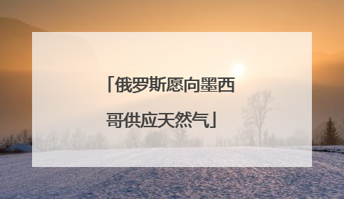 俄罗斯愿向墨西哥供应天然气