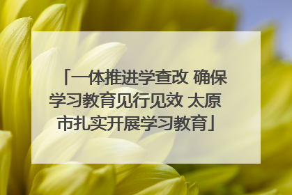一体推进学查改 确保学习教育见行见效 太原市扎实开展学习教育