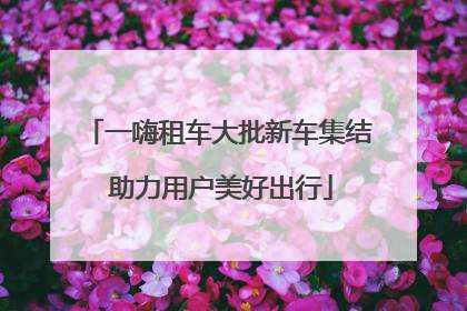 一嗨租车大批新车集结 助力用户美好出行