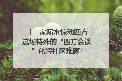 一家漏水惊动四方，这场特殊的“四方会谈”化解社区难题