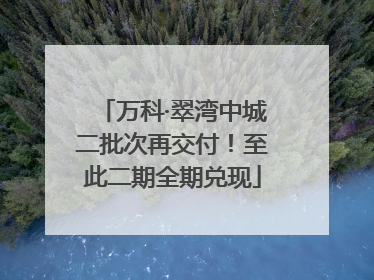 万科·翠湾中城二批次再交付！至此二期全期兑现