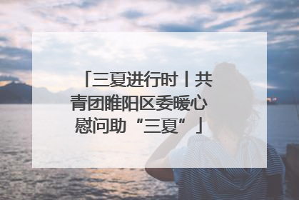 三夏进行时丨共青团睢阳区委暖心慰问助“三夏”