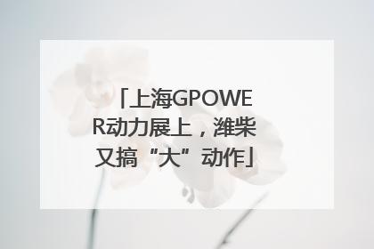 上海GPOWER动力展上，潍柴又搞“大”动作