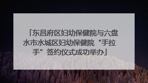 东昌府区妇幼保健院与六盘水市水城区妇幼保健院“手拉手”签约仪式成功举办