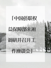 中国侨联权益保障部来湘调研并召开工作座谈会