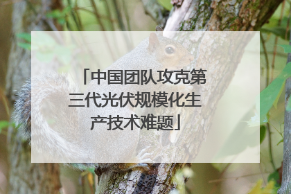 中国团队攻克第三代光伏规模化生产技术难题
