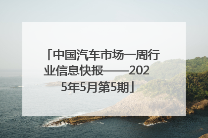 中国汽车市场一周行业信息快报——2025年5月第5期