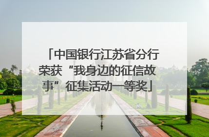 中国银行江苏省分行荣获“我身边的征信故事”征集活动一等奖