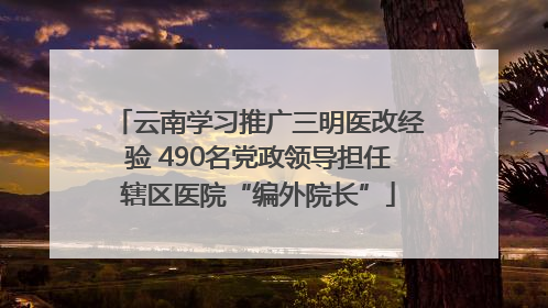 云南学习推广三明医改经验 490名党政领导担任辖区医院“编外院长”