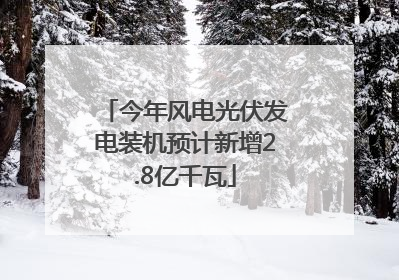 今年风电光伏发电装机预计新增2.8亿千瓦