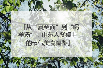 从“夏至面”到“喝羊汤”，山东人餐桌上的节气美食图鉴