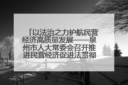 以法治之力护航民营经济高质量发展——泉州市人大常委会召开推进民营经济促进法贯彻实施座谈会