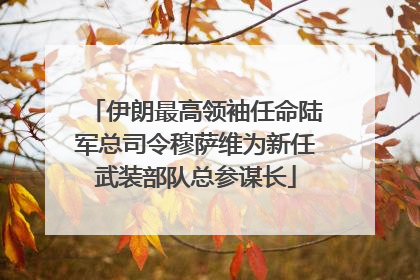 伊朗最高领袖任命陆军总司令穆萨维为新任武装部队总参谋长
