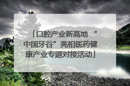 口腔产业新高地 “中国牙谷”亮相医药健康产业专题对接活动