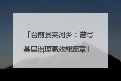台前县夹河乡：谱写基层治理高效能篇章