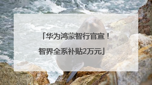 华为鸿蒙智行官宣！智界全系补贴2万元