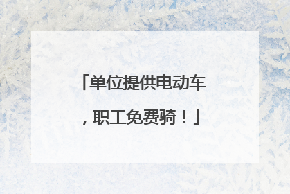 单位提供电动车，职工免费骑！